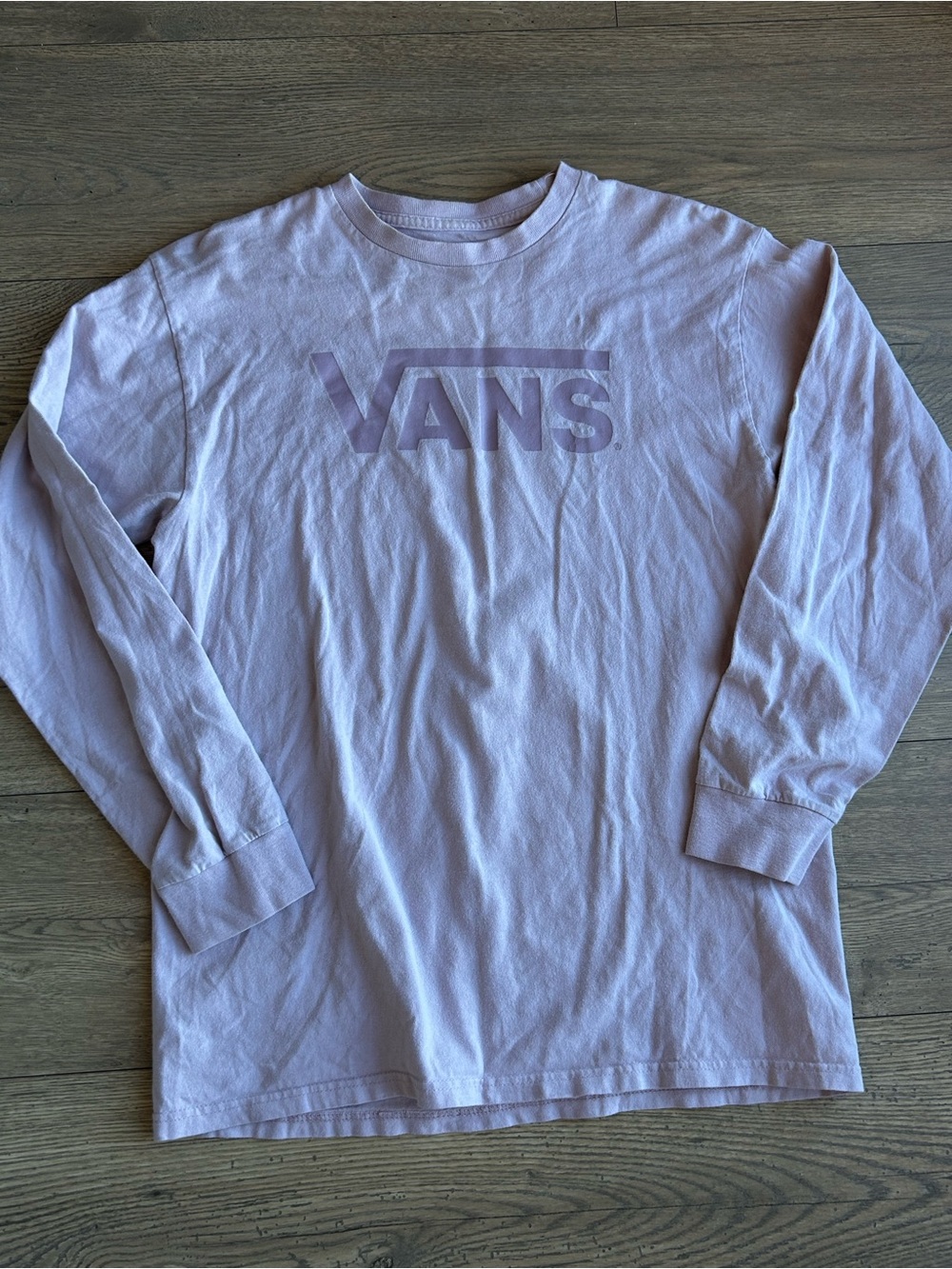 Vans Long Sleeve Tee in Light Lavender with Logo